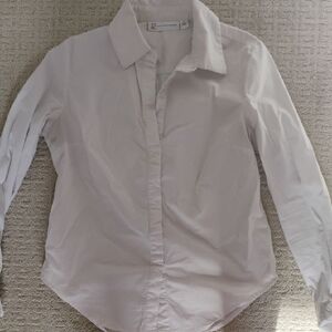 Classic White Women's Blouse Shirt New York & Company Size M